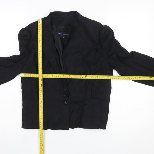 French Connection Women's Black Cropped Blazer Size 12 Tailored