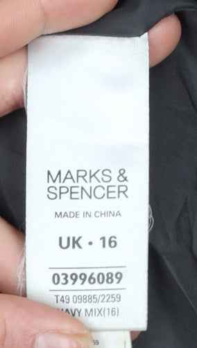 Marks and Spencer Women’s Brown Check Wool Blend Hooded Duffle Coat UK 16