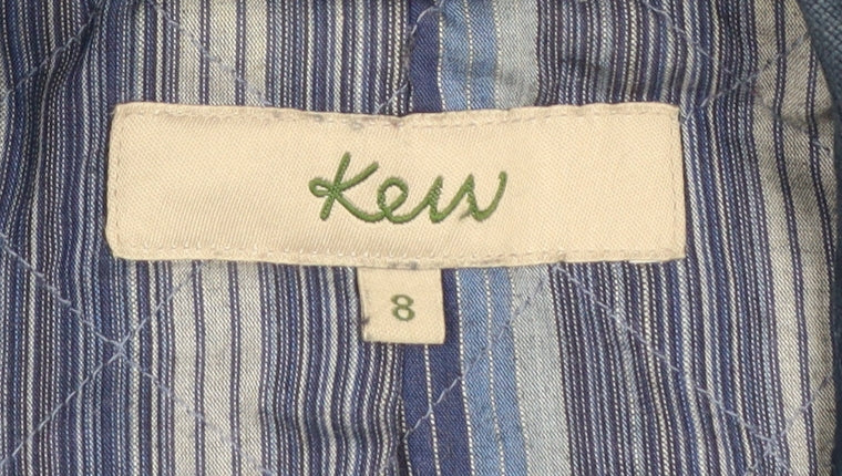 Kew Women's Blue Cotton Pea Coat Jacket Size 8 Button Front