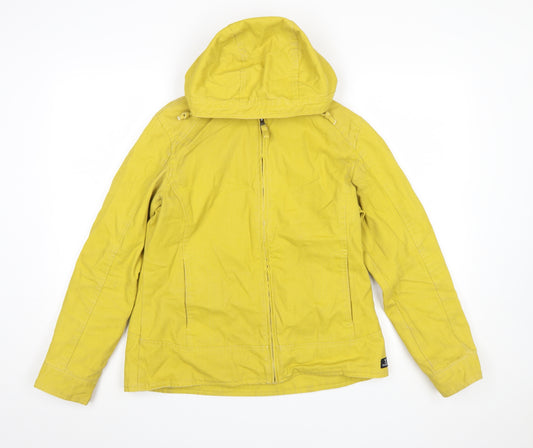 Mousqueton Women's Yellow Cotton Hooded Anorak Jacket Size 12
