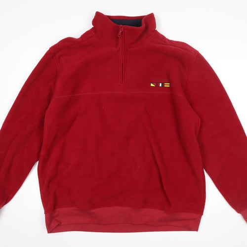 Catamaran Men's Red Fleece 1/4 Zip Pullover Sweatshirt L