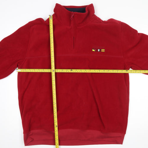 Catamaran Men's Red Fleece 1/4 Zip Pullover Sweatshirt L