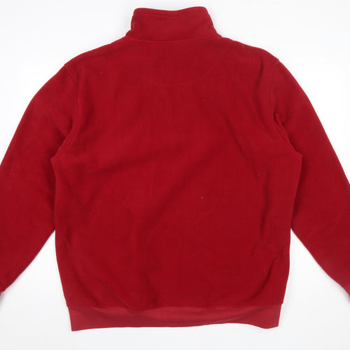 Catamaran Men's Red Fleece 1/4 Zip Pullover Sweatshirt L