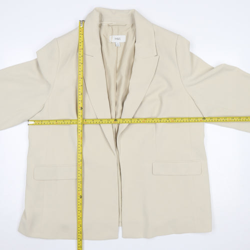 Marks and Spencer Womens Beige Size 20 Regular Fit Blazer Jacket