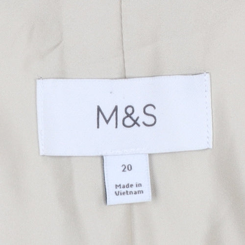 Marks and Spencer Womens Beige Size 20 Regular Fit Blazer Jacket
