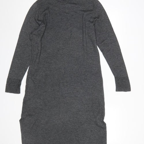 Next Women’s Grey Roll Neck Long Sleeve Knit Sweater Dress Size 12