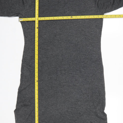 Next Women’s Grey Roll Neck Long Sleeve Knit Sweater Dress Size 12
