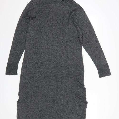 Next Women’s Grey Roll Neck Long Sleeve Knit Sweater Dress Size 12