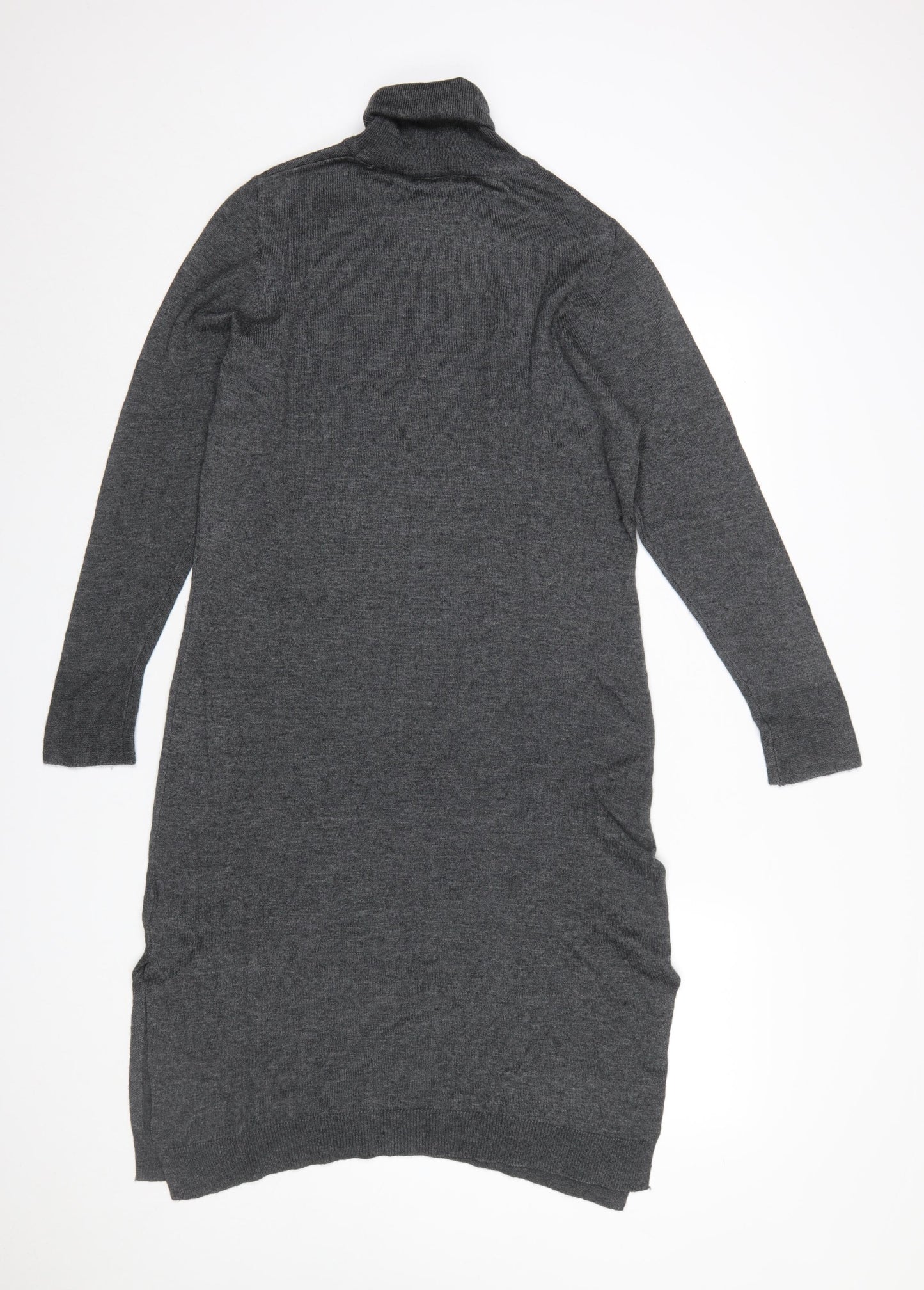 Next Women’s Grey Roll Neck Long Sleeve Knit Sweater Dress Size 12