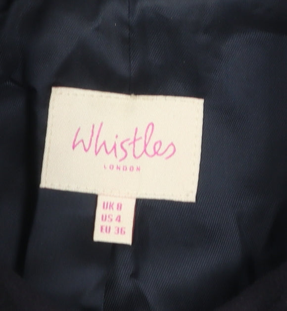Whistles Women's Black Wool Suit Jacket UK 8 Classic Lined