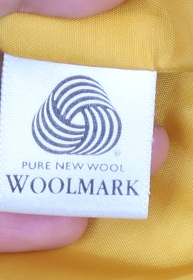 Compliments Women Yellow Wool Blazer Size 16 Single-Breasted Jacket