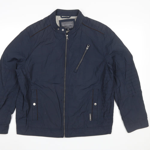 RJR John Rocha Men's Blue Biker Jacket Size L Cotton Nylon