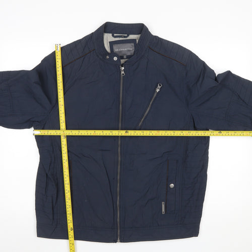 RJR John Rocha Men's Blue Biker Jacket Size L Cotton Nylon