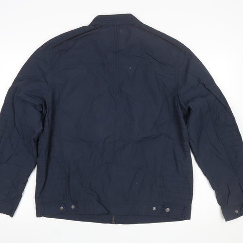 RJR John Rocha Men's Blue Biker Jacket Size L Cotton Nylon
