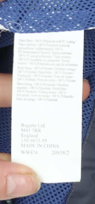 Regatta Women's Blue Waterproof Hooded Rain Jacket Size 16