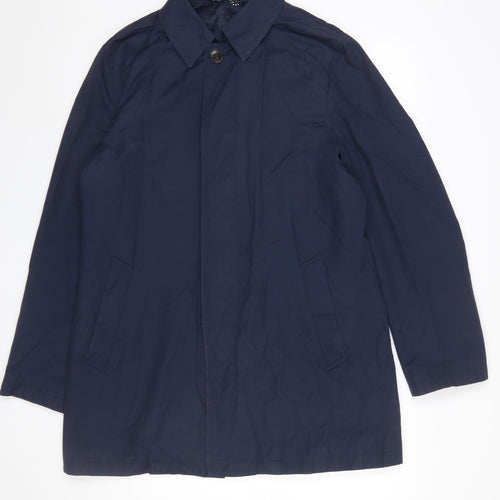 John Lewis Mens Blue M Shower Resistant Classic Rain Coat