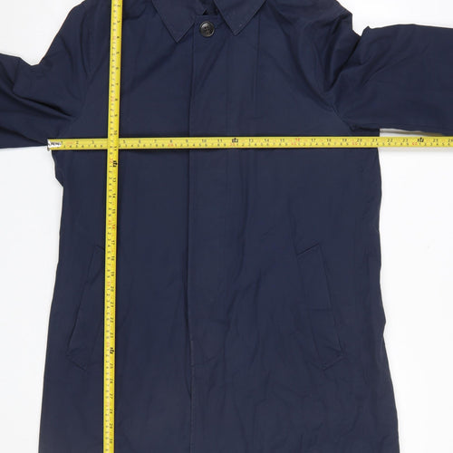 John Lewis Mens Blue M Shower Resistant Classic Rain Coat