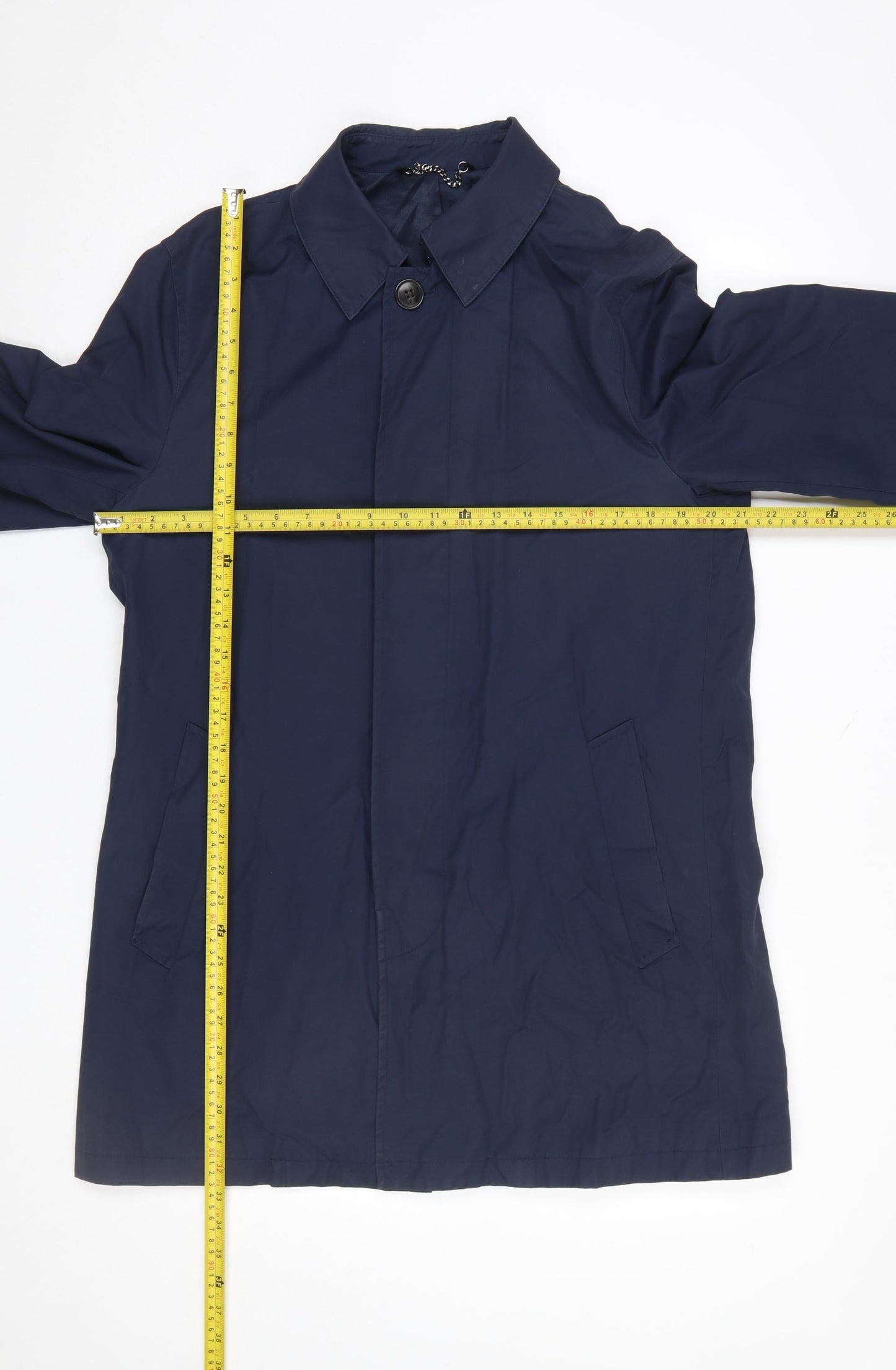 John Lewis Mens Blue M Shower Resistant Classic Rain Coat