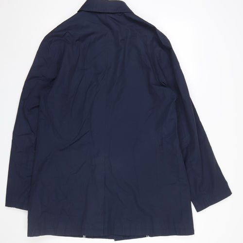 John Lewis Mens Blue M Shower Resistant Classic Rain Coat