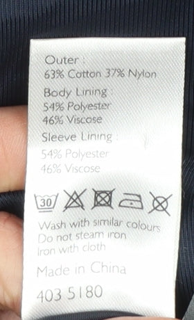 John Lewis Mens Blue M Shower Resistant Classic Rain Coat