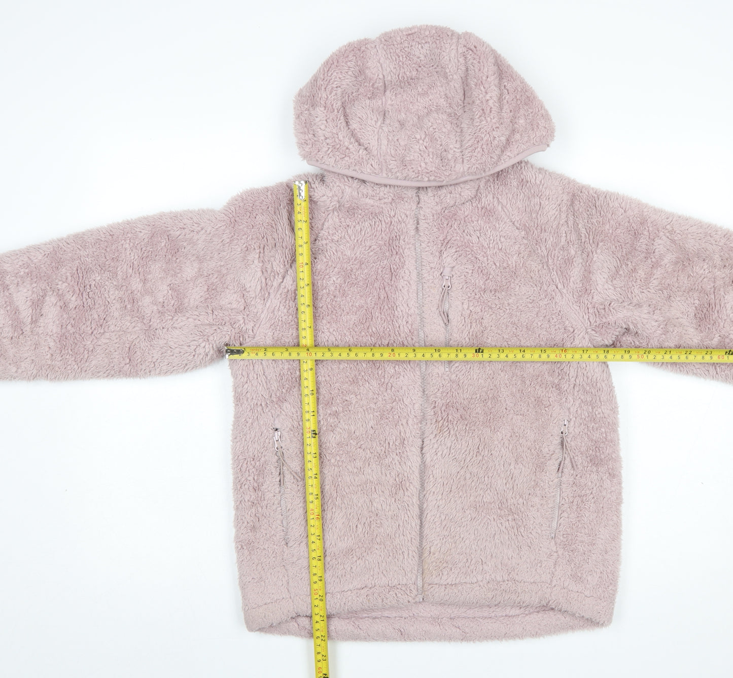 Uniqlo Women Pink Fleece Hooded Full Zip Jacket Size S