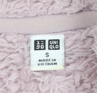 Uniqlo Women Pink Fleece Hooded Full Zip Jacket Size S