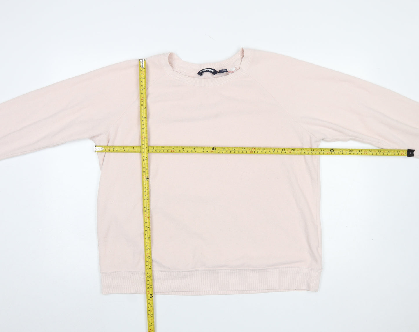 Lands' End Women Beige XL Pullover Sweatshirt Soft Fleece
