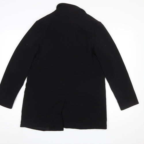 AllSaints Women Black UK 10 Single-Breasted Longline Blazer Jacket