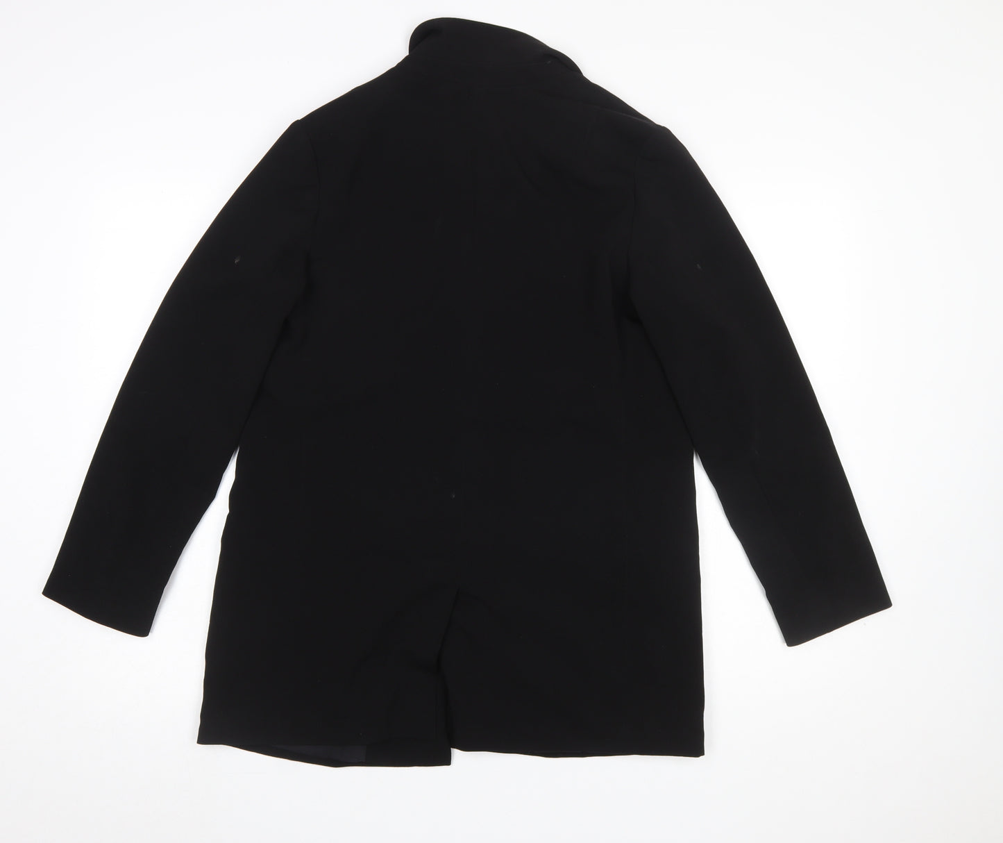 AllSaints Women Black UK 10 Single-Breasted Longline Blazer Jacket