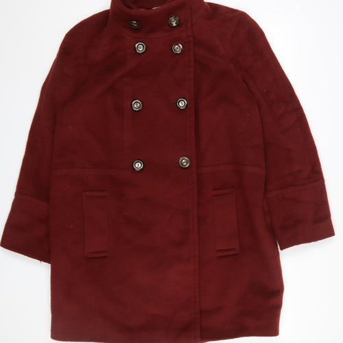 Marks and Spencer Women's Brown Wool Blend Pea Coat UK 16