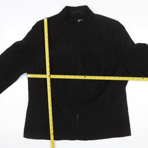 Essence Womens Black Size 18 Full Zip Mid-Length Jacket