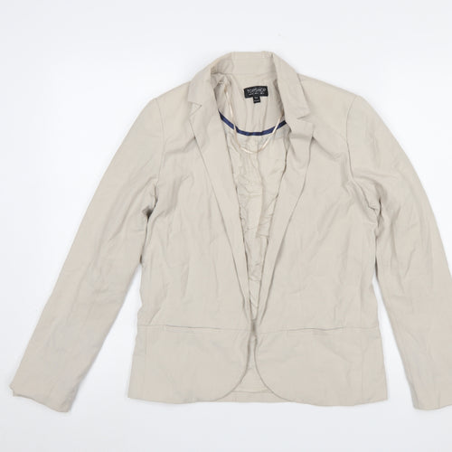 Topshop Women’s Beige Tailored Blazer UK 6 Single-Breasted Jacket