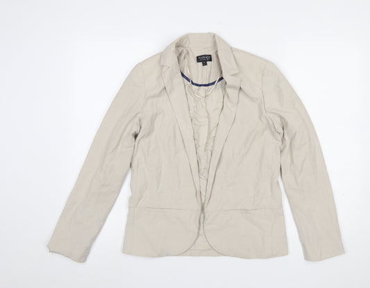 Topshop Women’s Beige Tailored Blazer UK 6 Single-Breasted Jacket