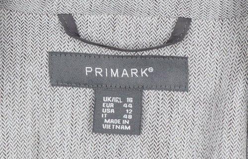 Primark Women’s Grey Classic Single-Breasted Suit Jacket UK 16