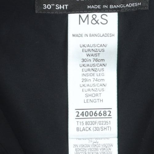 Marks and Spencer Men's Black Slim Fit Dress Pants 30x29