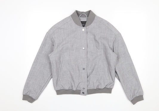 Next Men's Grey Bomber Jacket Size M Polyester Blend Casual Style