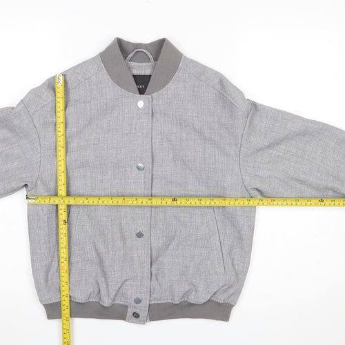 Next Men's Grey Bomber Jacket Size M Polyester Blend Casual Style