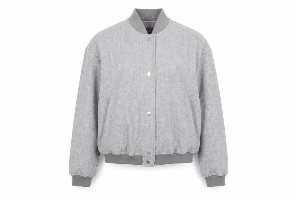 Next Women Grey Size 6 Bomber Jacket Polyester Blend Lined