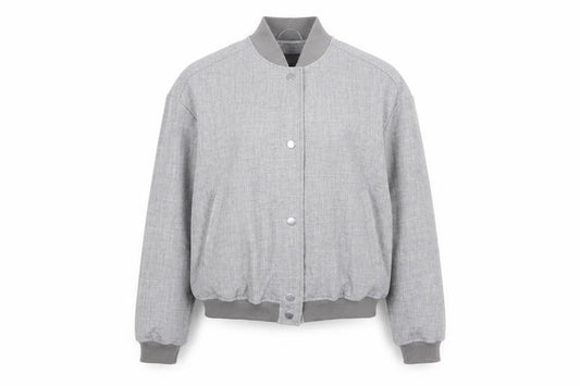 Front view of Next Women Grey, size 6, Bomber Jacket Polyester Blend Lined