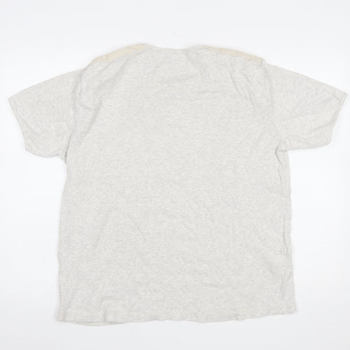 Lee Cooper Men's Grey Short Sleeve V-Neck T-Shirt XL Cotton Blend