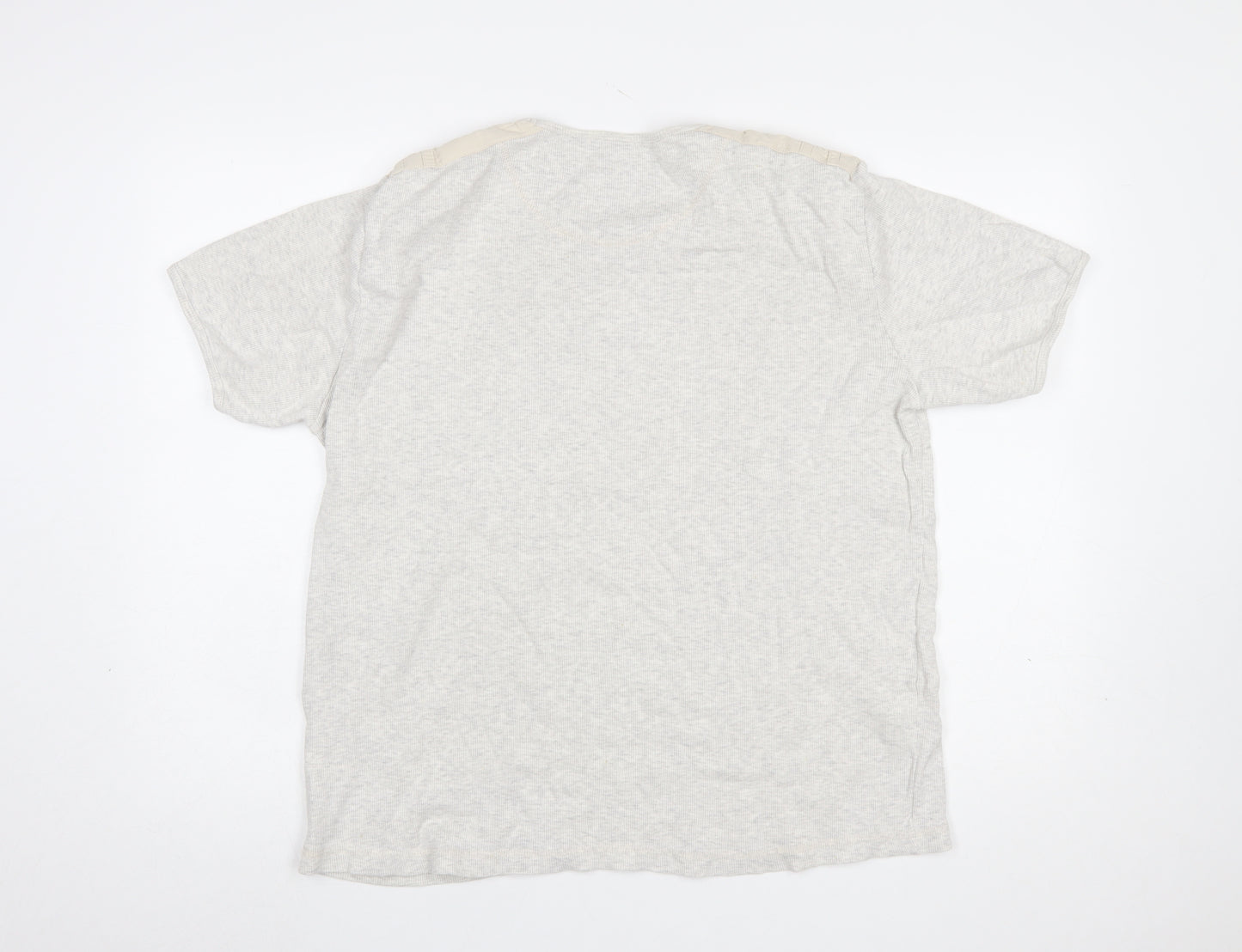Lee Cooper Men's Grey Short Sleeve V-Neck T-Shirt XL Cotton Blend