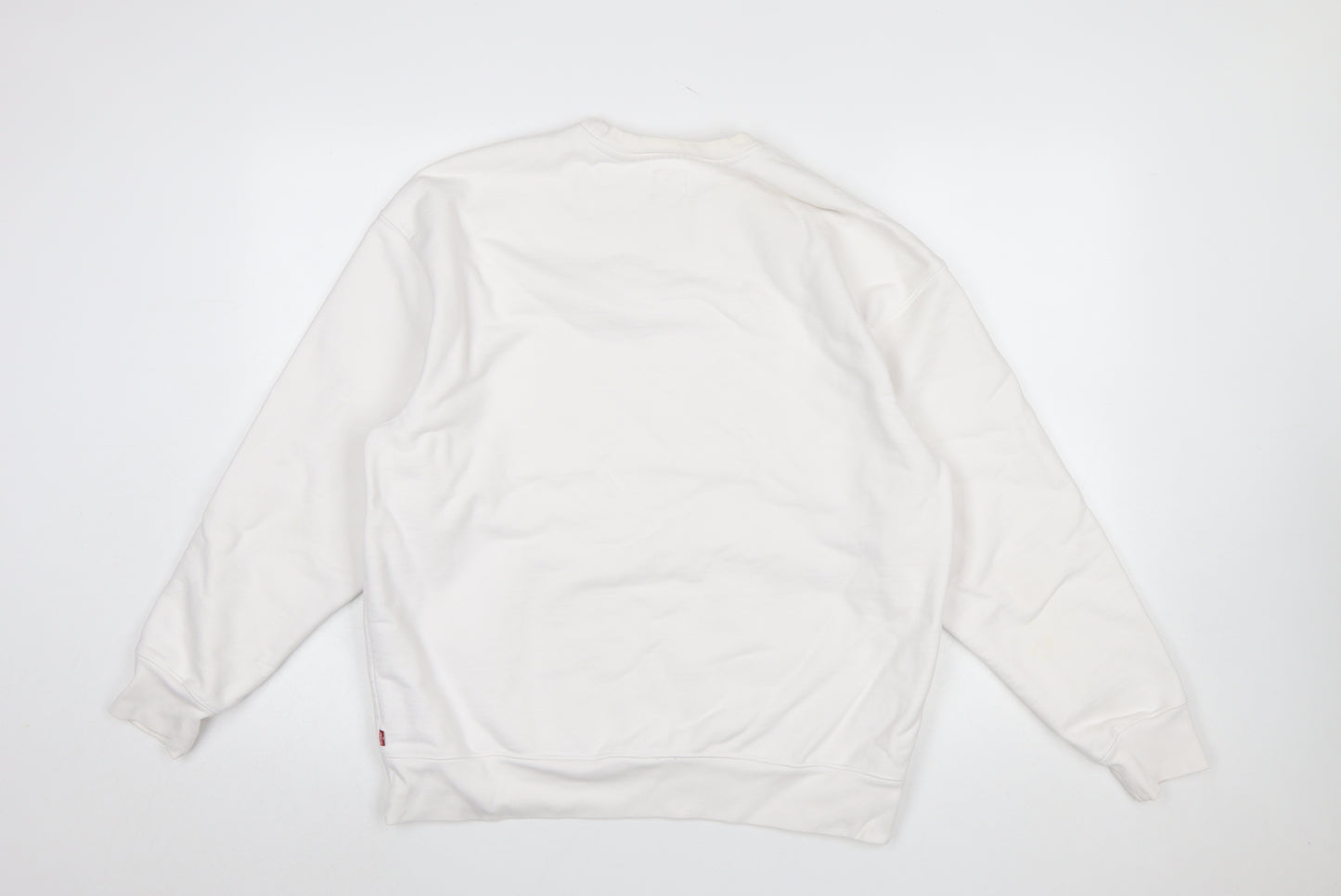 Levi's Men White Relaxed Fit Logo Pullover Sweatshirt M