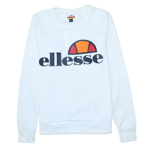Ellesse Womens White Cotton Blend Pullover Sweatshirt Size 10