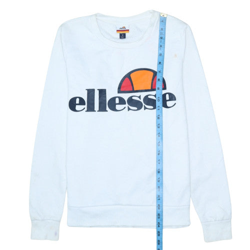Ellesse Womens White Cotton Blend Pullover Sweatshirt Size 10