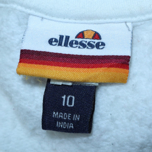 Ellesse Womens White Cotton Blend Pullover Sweatshirt Size 10