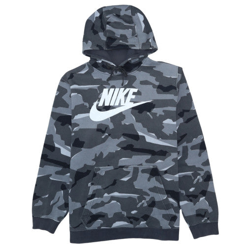 Nike Men's Grey Camouflage Pullover Hoodie - Size L