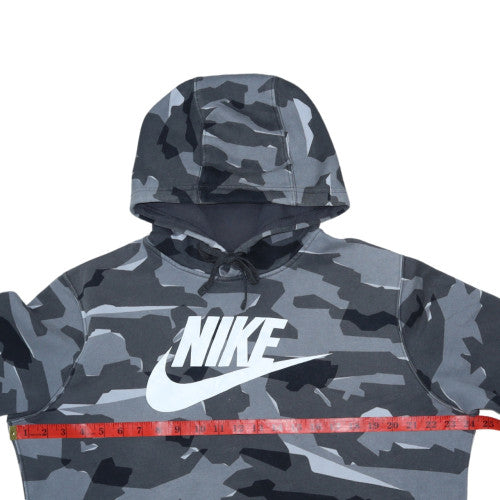 Nike Men's Grey Camouflage Pullover Hoodie - Size L