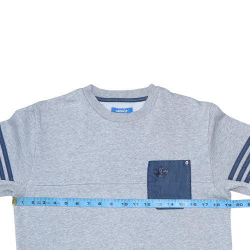 Adidas Men's Grey Pullover Sweatshirt Size S Crew Neck Fleece