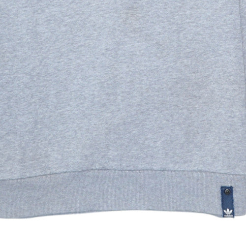 Adidas Men's Grey Pullover Sweatshirt Size S Crew Neck Fleece