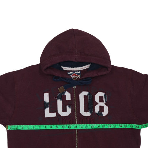 Lee Cooper Men's Brown Full Zip Hoodie Size 2XL Graphic Fleece